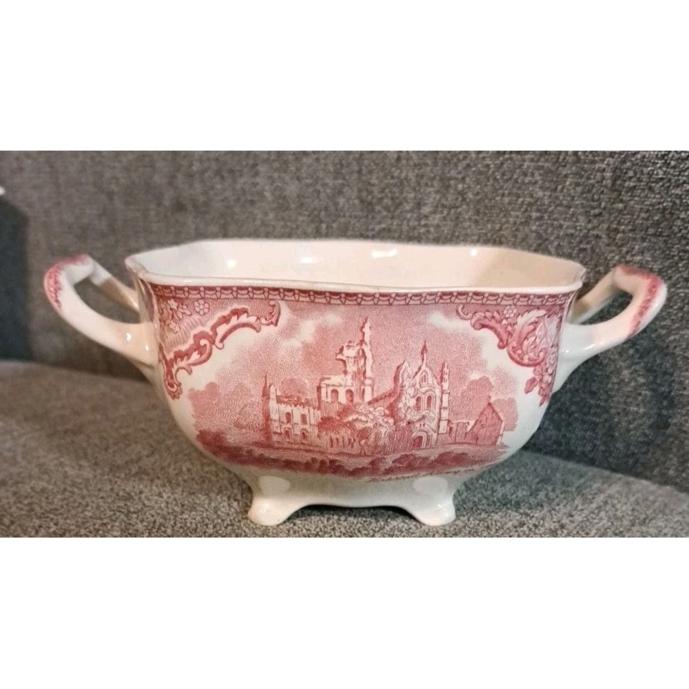 Johnson Brothers England "Old Britain Castles - Pink" Sugar Bowl Missing Lid